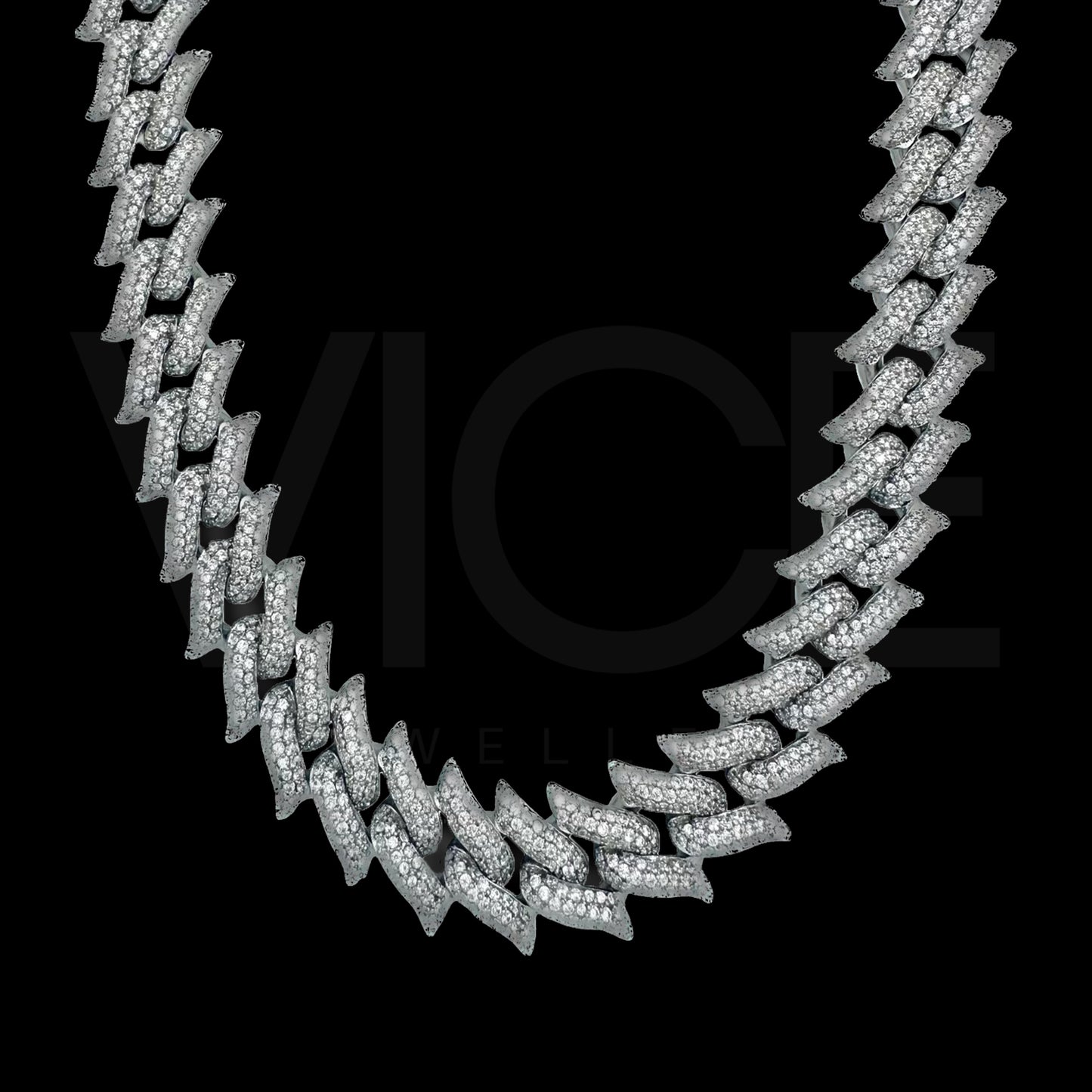 Spiked Diamond Prong Chain