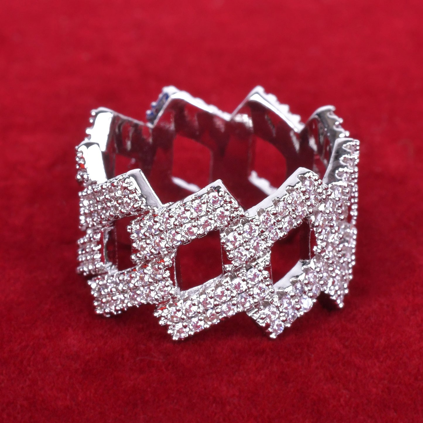 Diamond Prong Cuban Ring