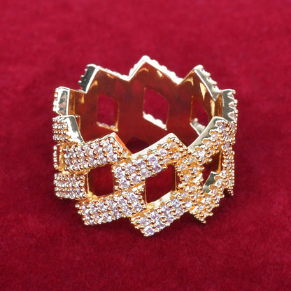 Diamond Prong Cuban Ring