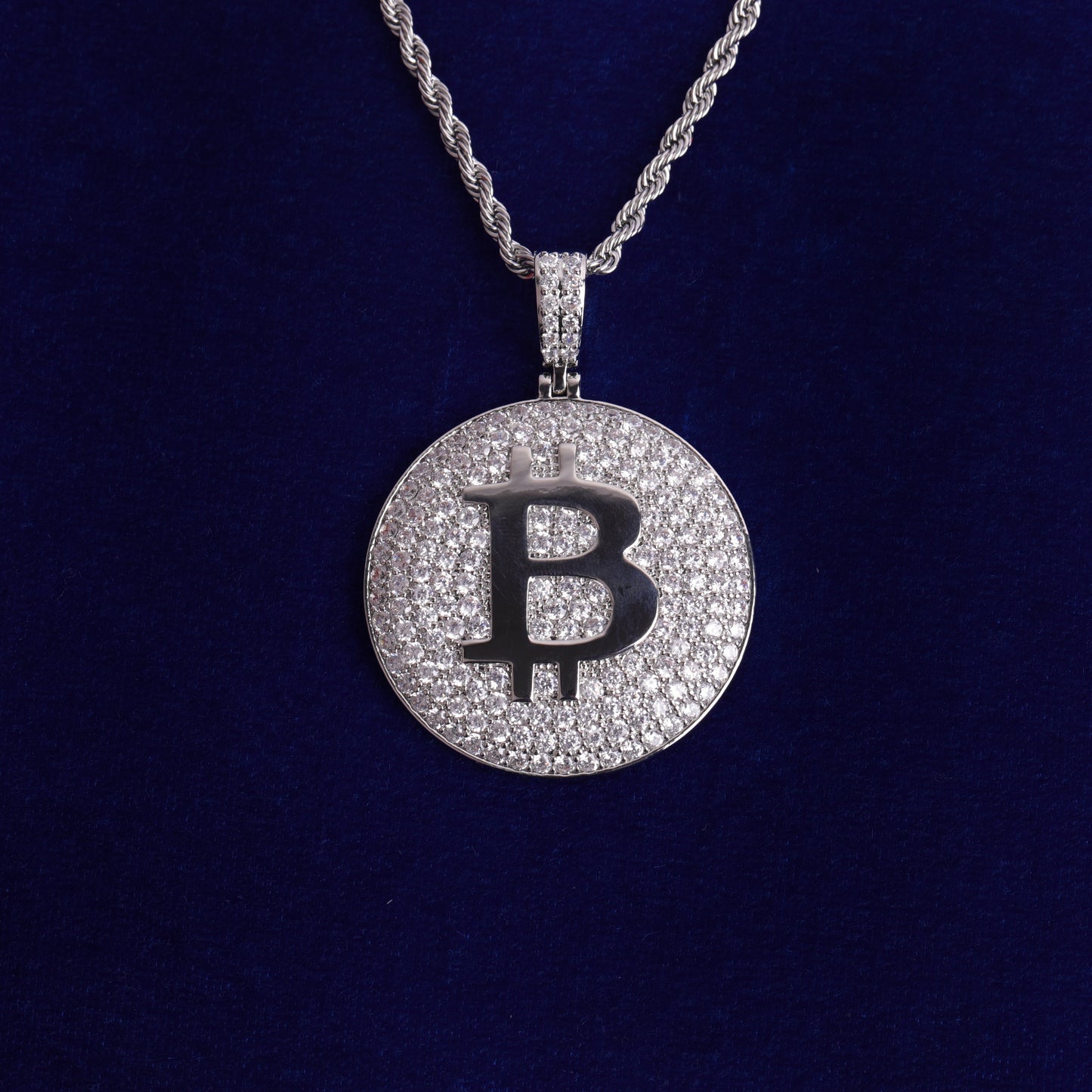 Silver Diamond Crypto Pendant