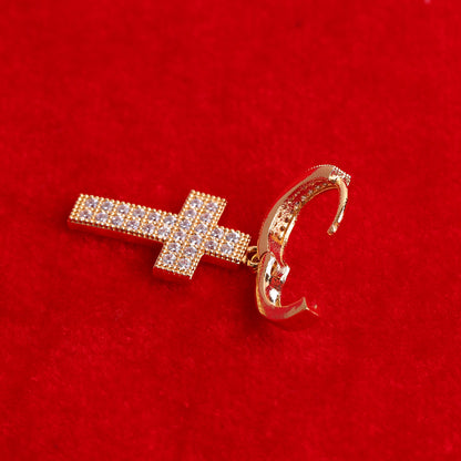 Diamond Cross Earrings