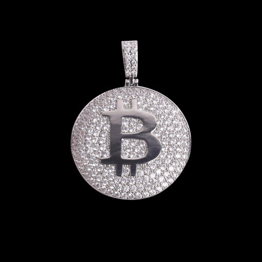 Silver Diamond Crypto Pendant