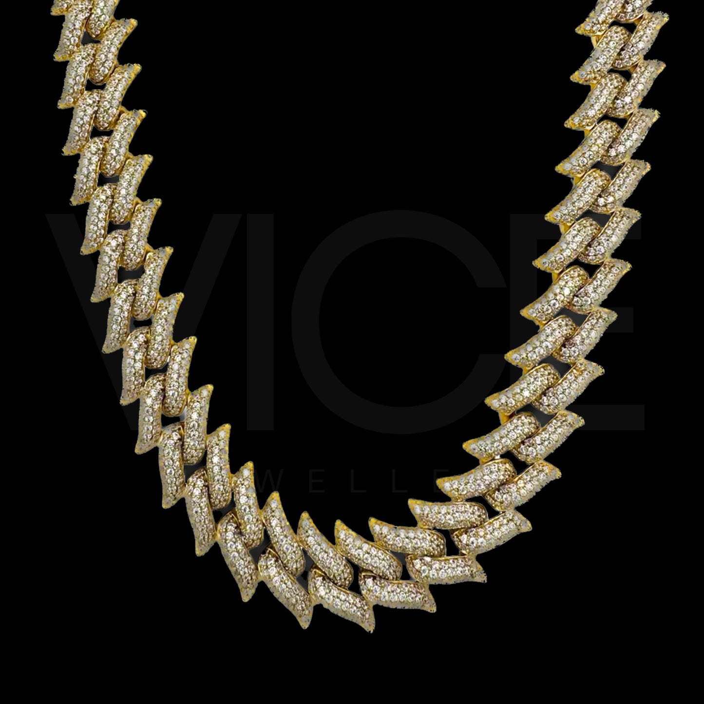 Spiked Diamond Prong Chain